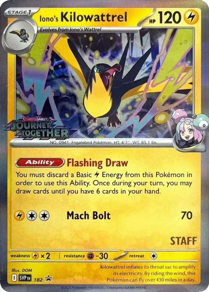 Iono's Kilowattrel (Prerelease · Staff)