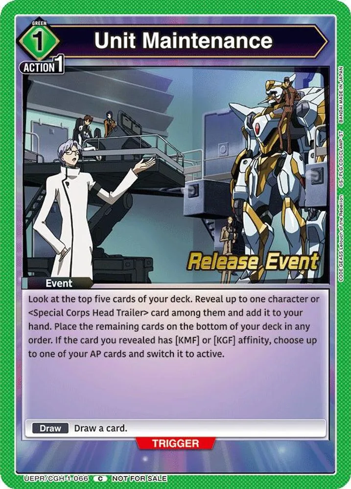 Unit Maintenance (Release Event)