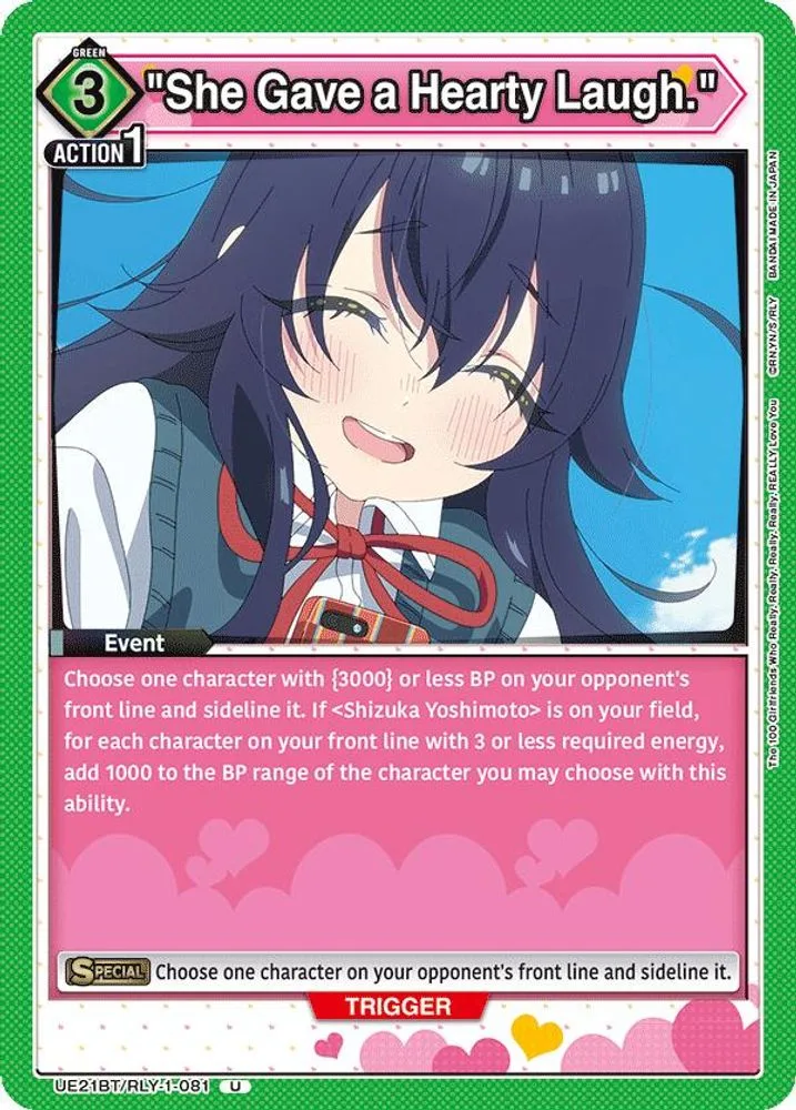 "She Gave a Hearty Laugh."